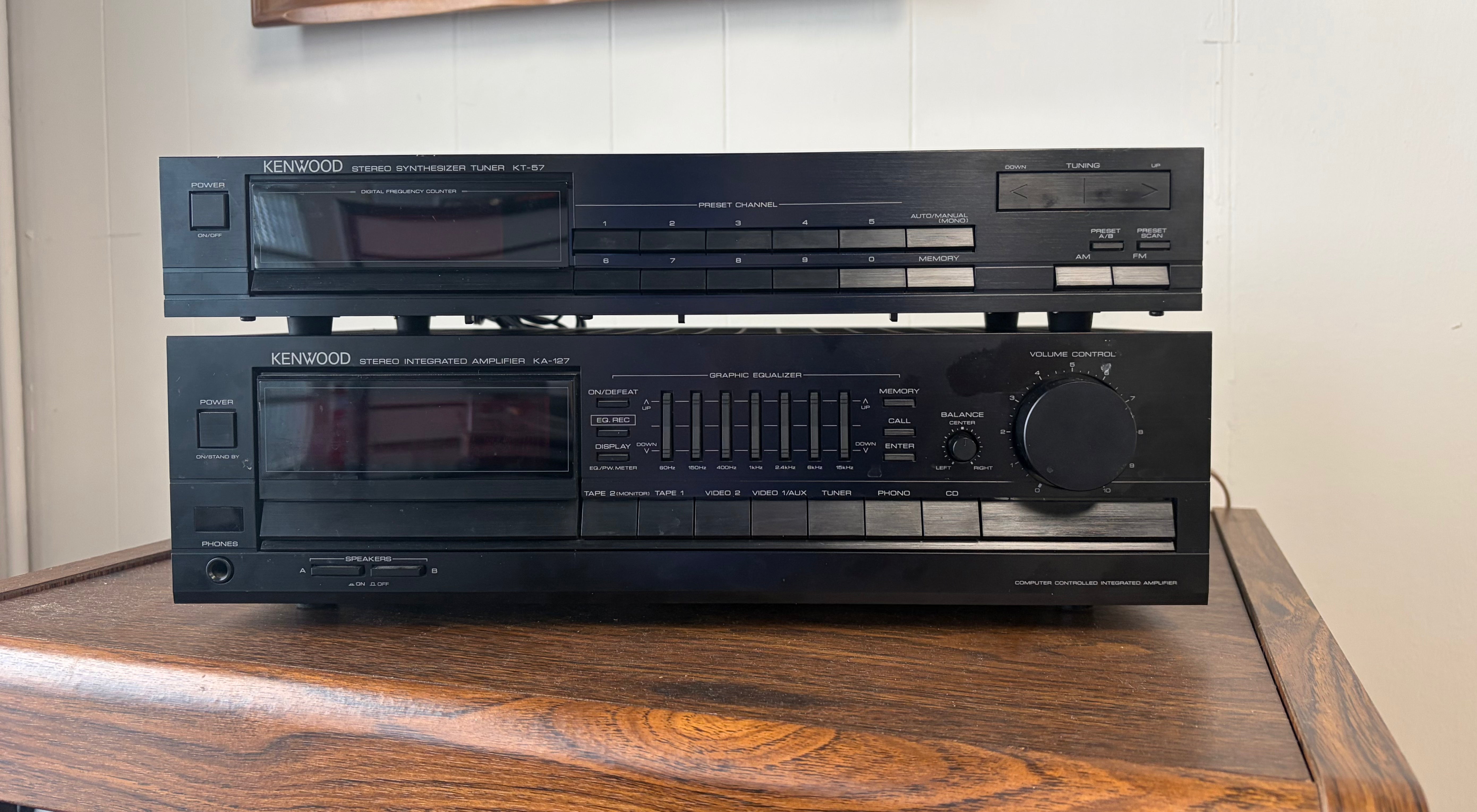 Kenwood KA 127 Integrated Amp and KT 57 AM/FM Tuner Set