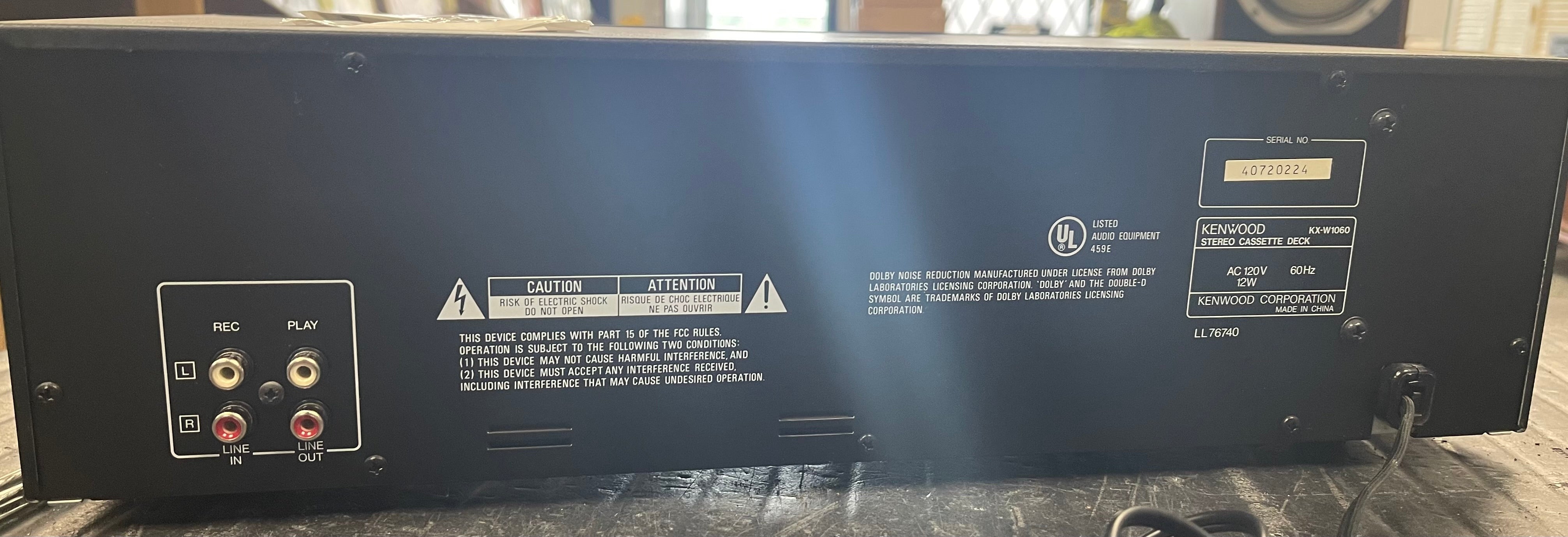 Kenwood KX-W1060 Cassette Deck
