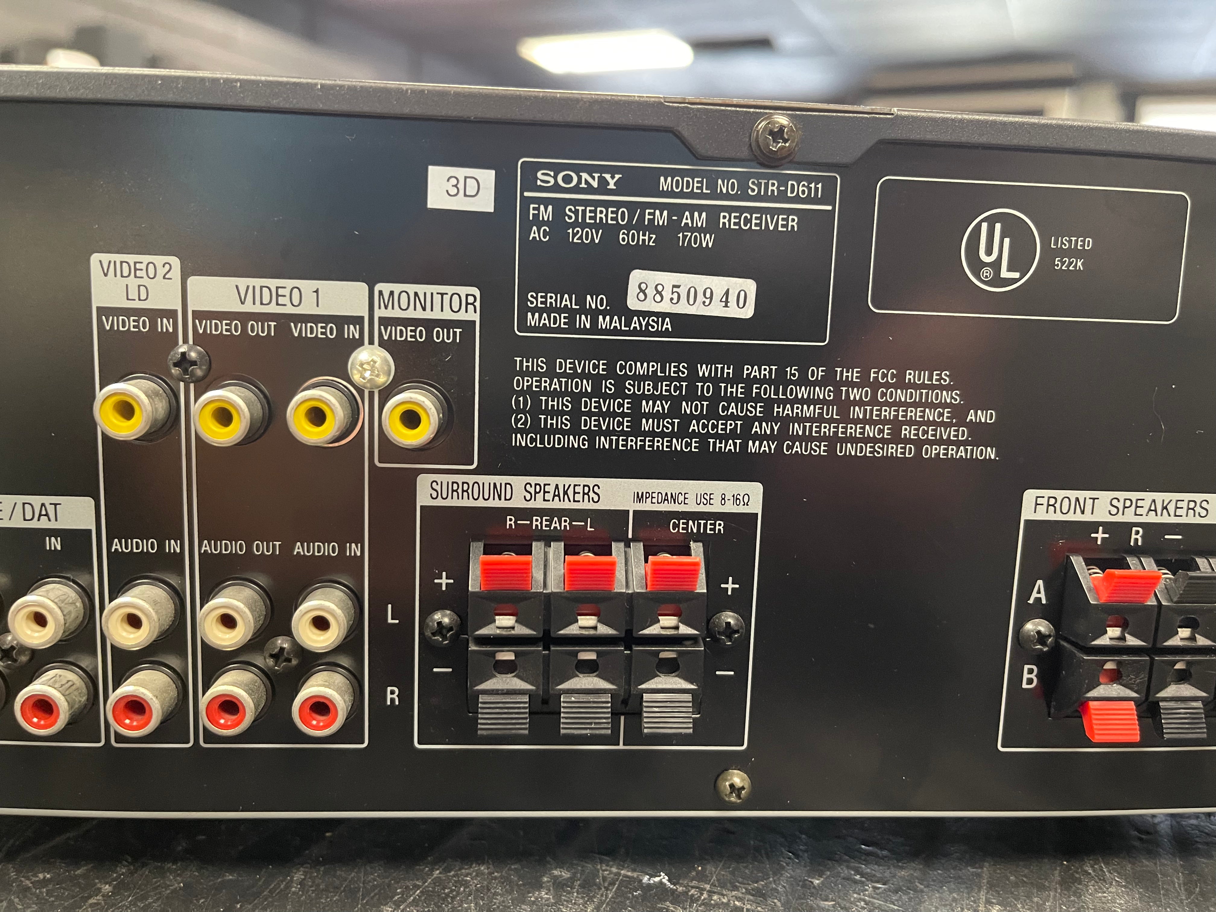 Sony STR-D611 With Remote Control