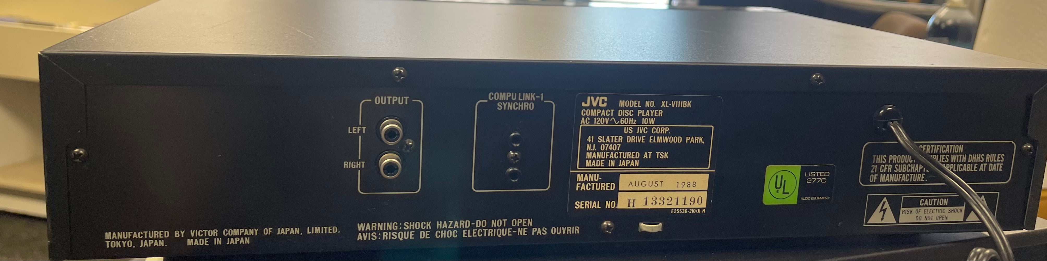 JVC XL-V111 Single Drawer CD Player