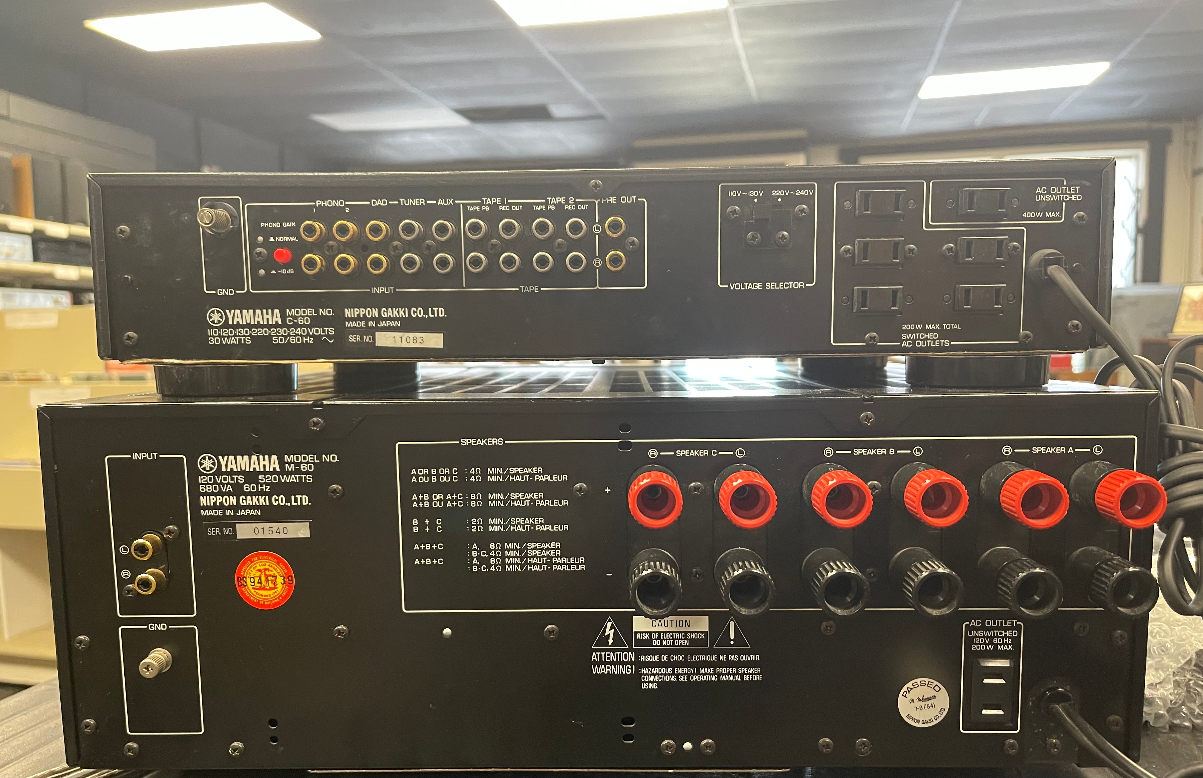 Yamaha C60 Pre Amp/M60 Power Amp Set