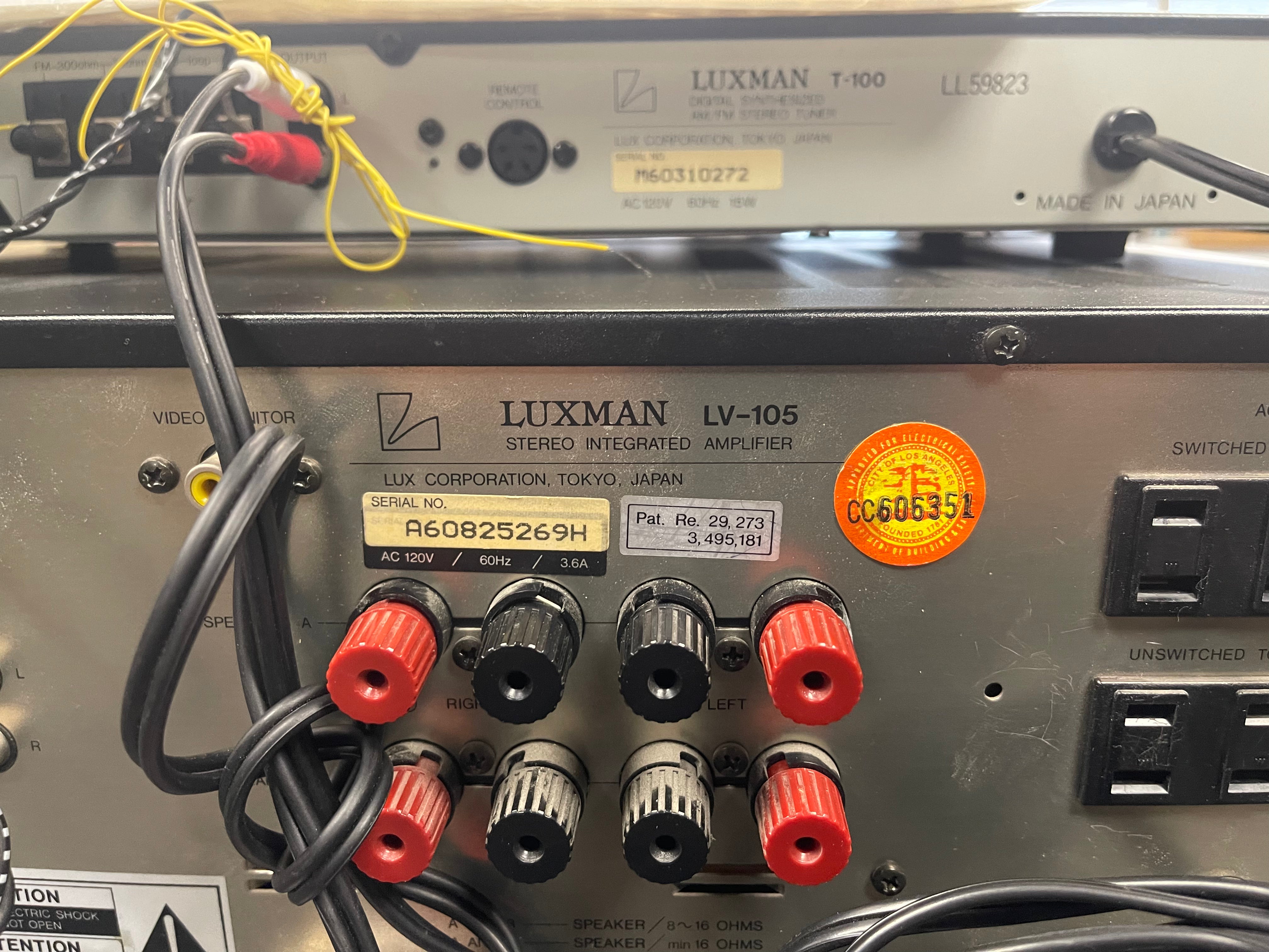 Luxman LV-105 HYBRID TUBE AMP/T-100 Tuner Set