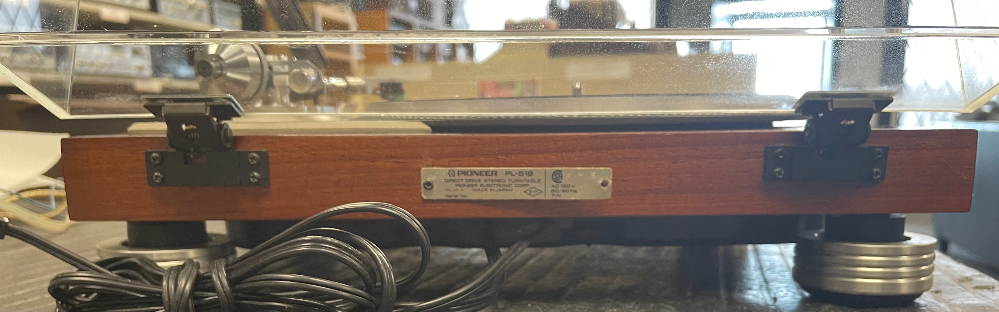 Pioneer PL-518 Turntable With Wood Plinth