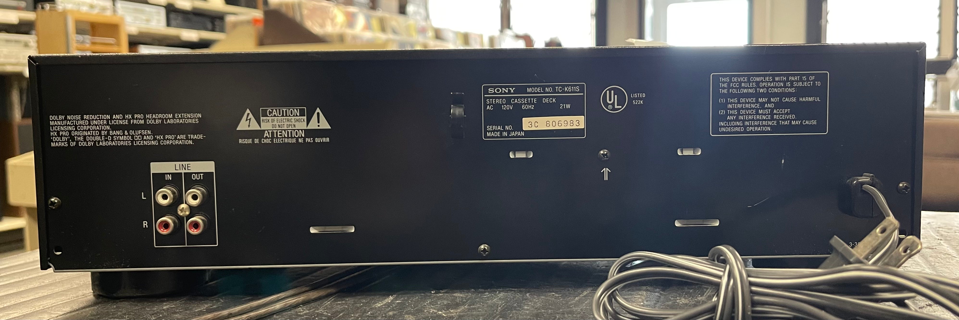 Sony TC-K611S 3 Head Cassette Tape Deck