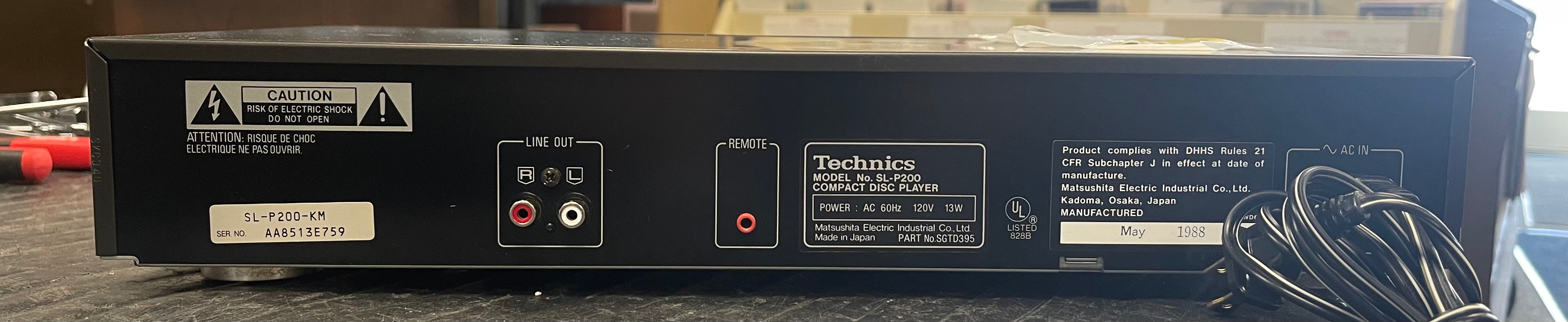 Technics SL-P200 CD Player