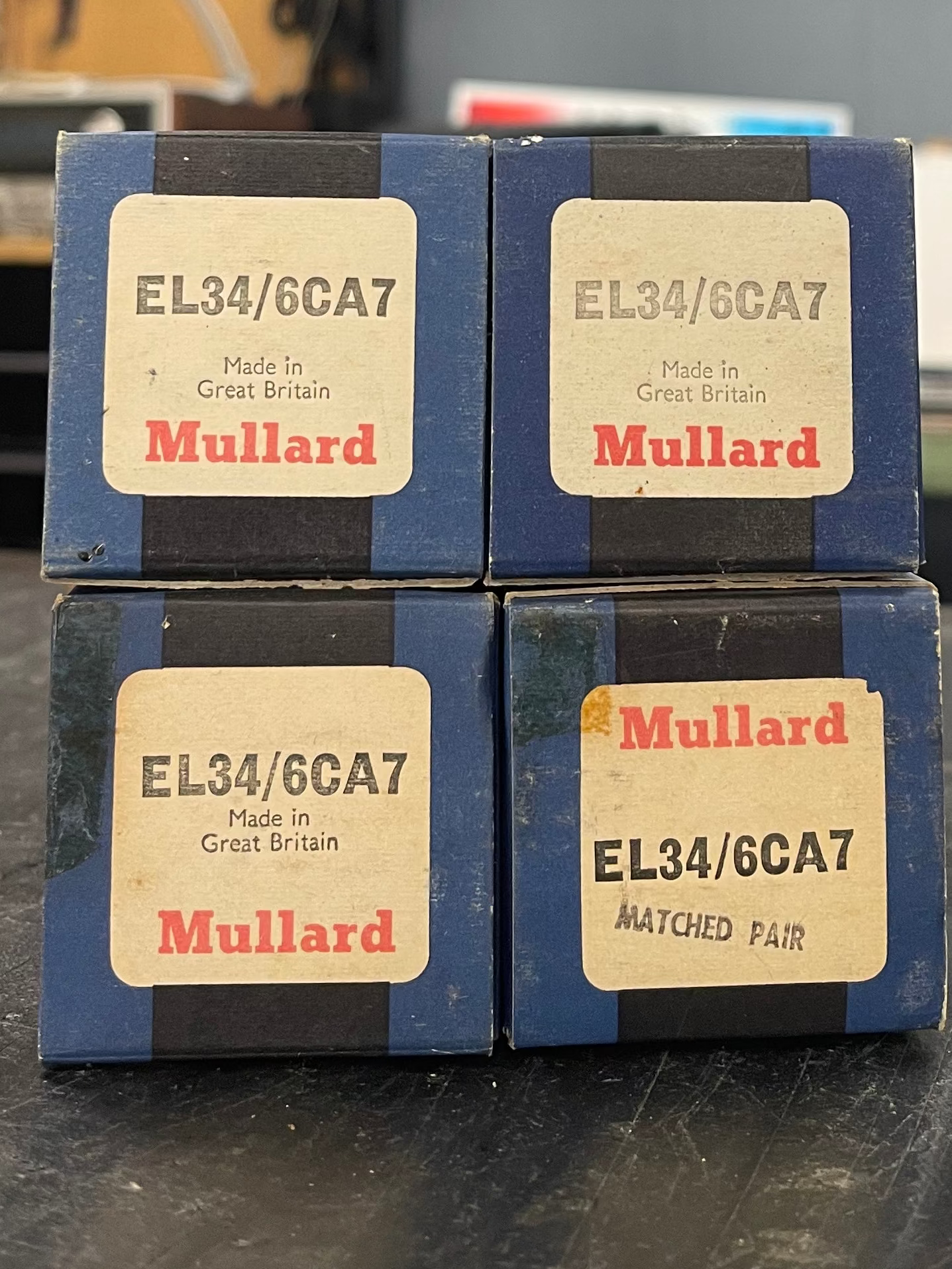 NOS Matched Quad Mullard EL34 Output Tubes