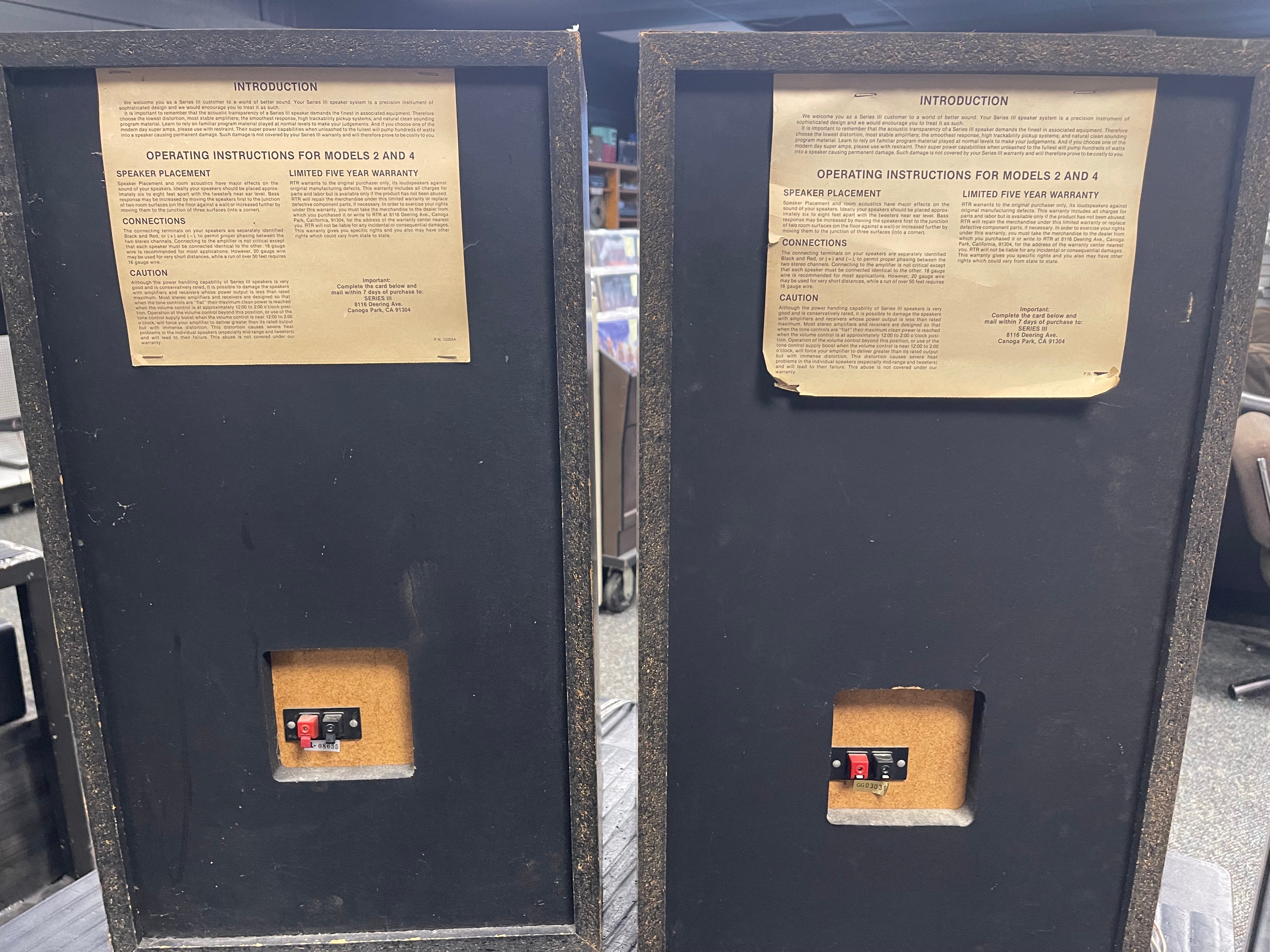 RTR Model 4 Series III Speakers