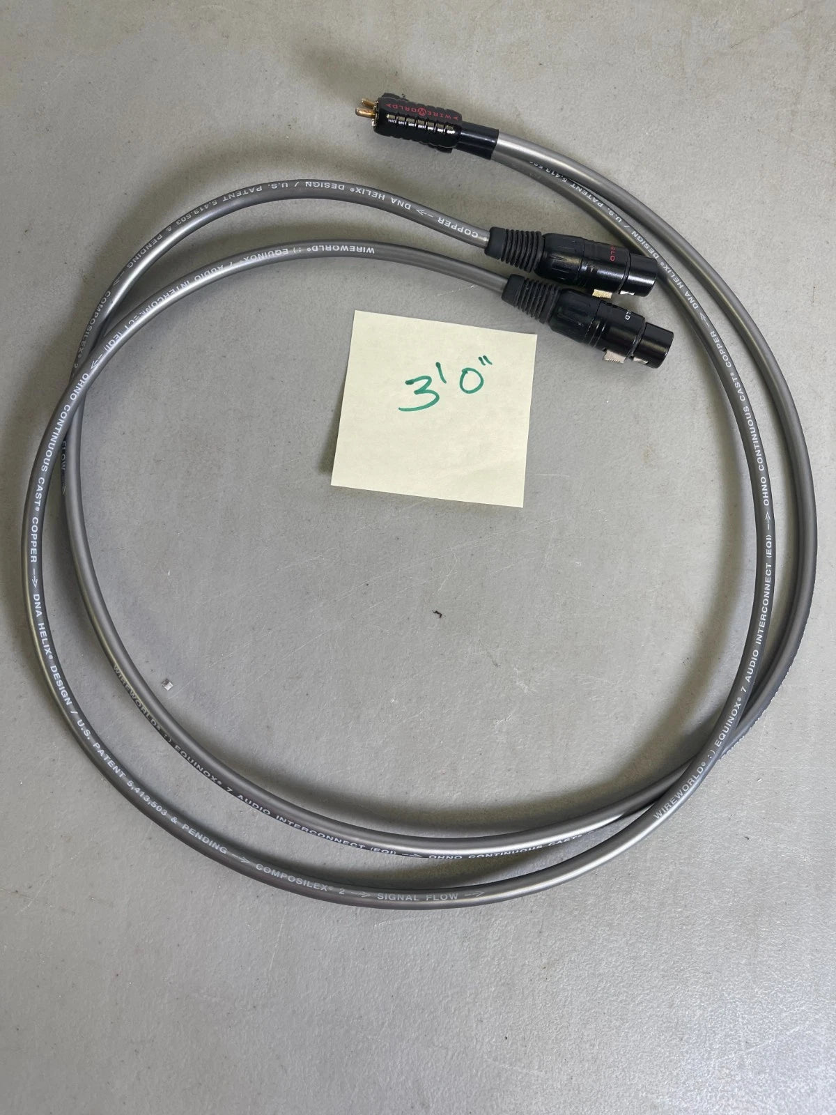 Wireworld Equinox 7 XLR Balanced To Analog RCA Unbalanced 3'