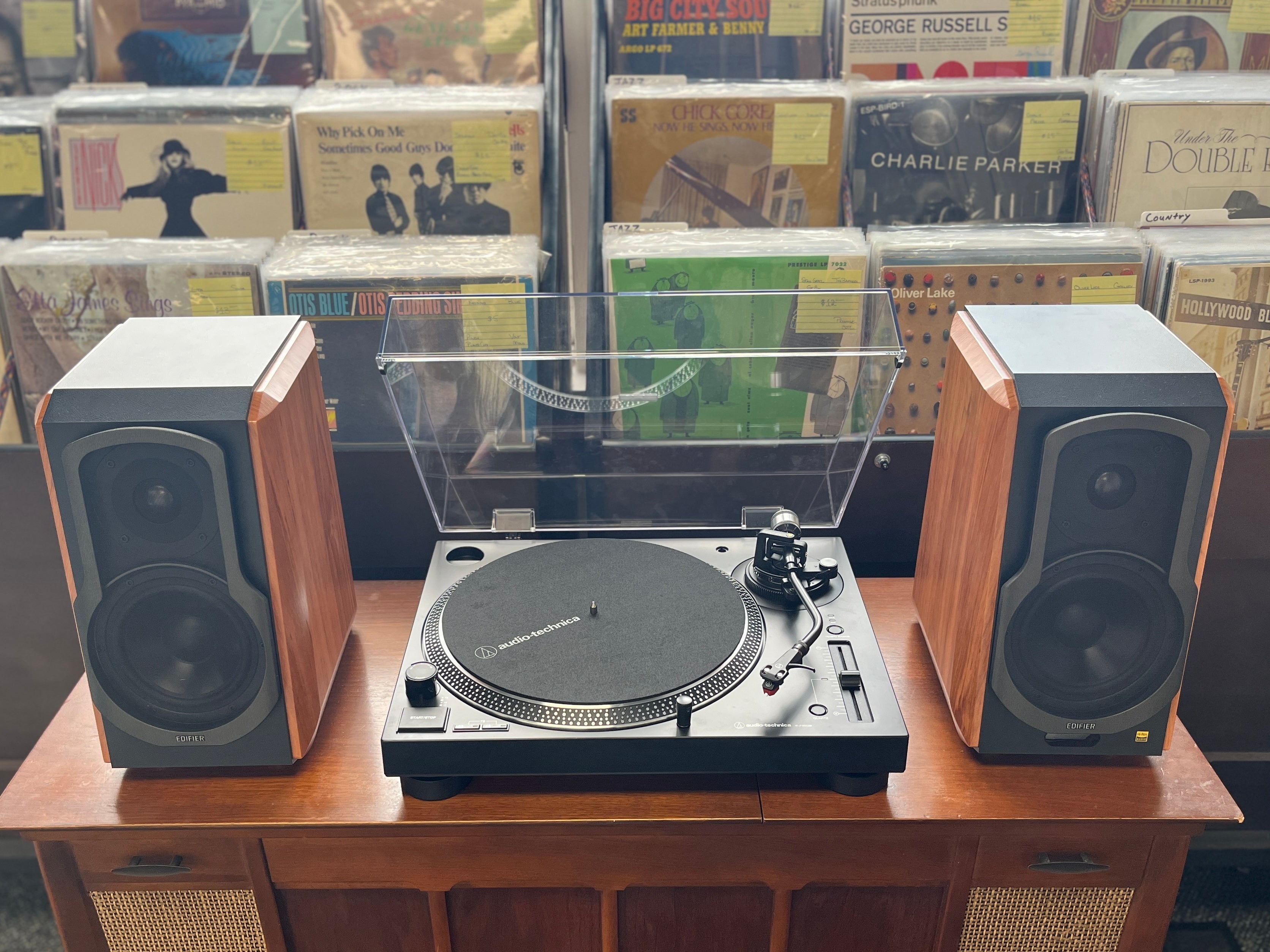 AT-LP120XUSB-BK Direct Drive Turntable + Edifier S1000MKII Powered Bookshelf Speakers w/Bluetooth