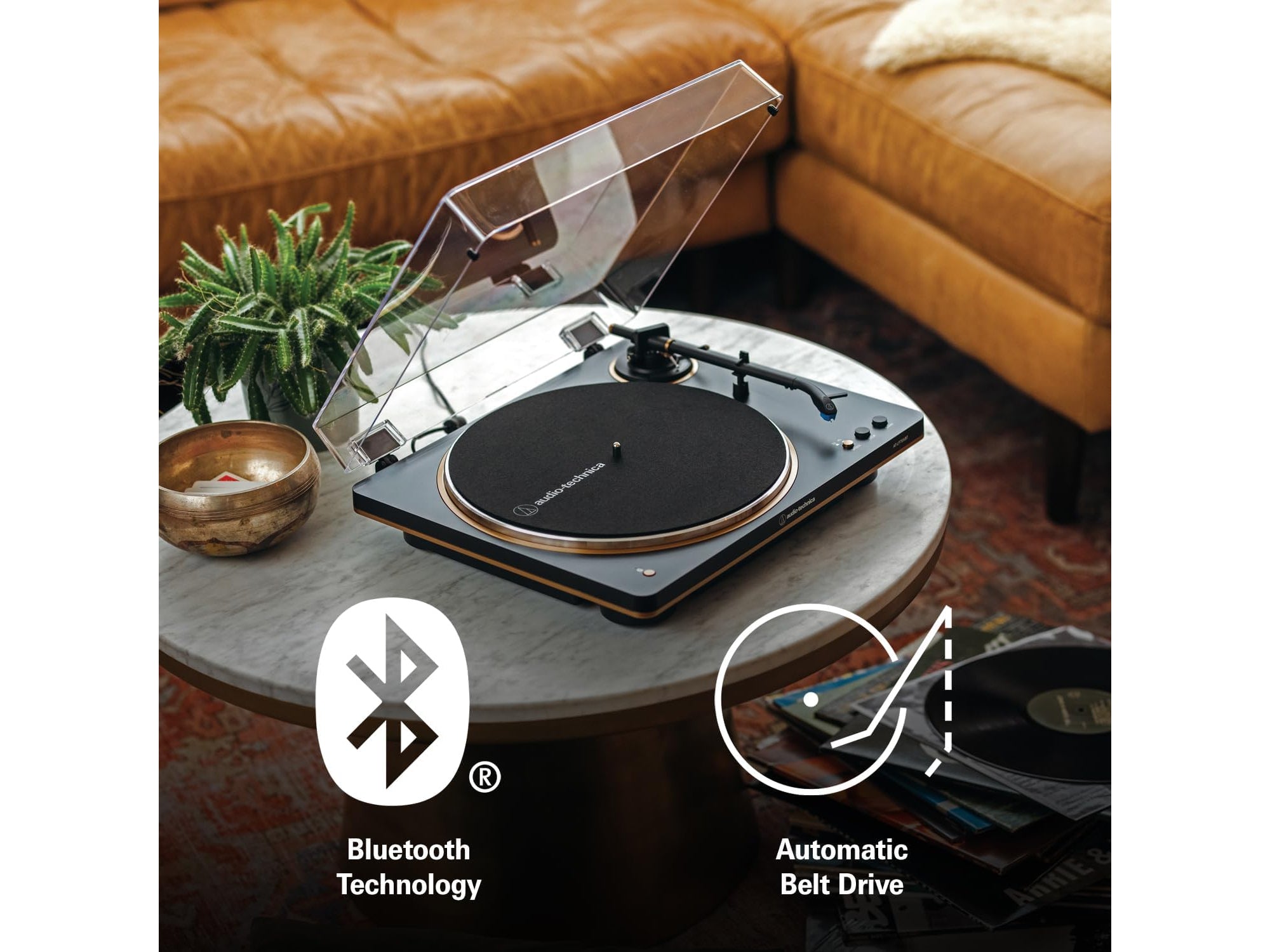 AT-LP70XBT-BS Fully Automatic Belt-Drive Turntable w/Bluetooth