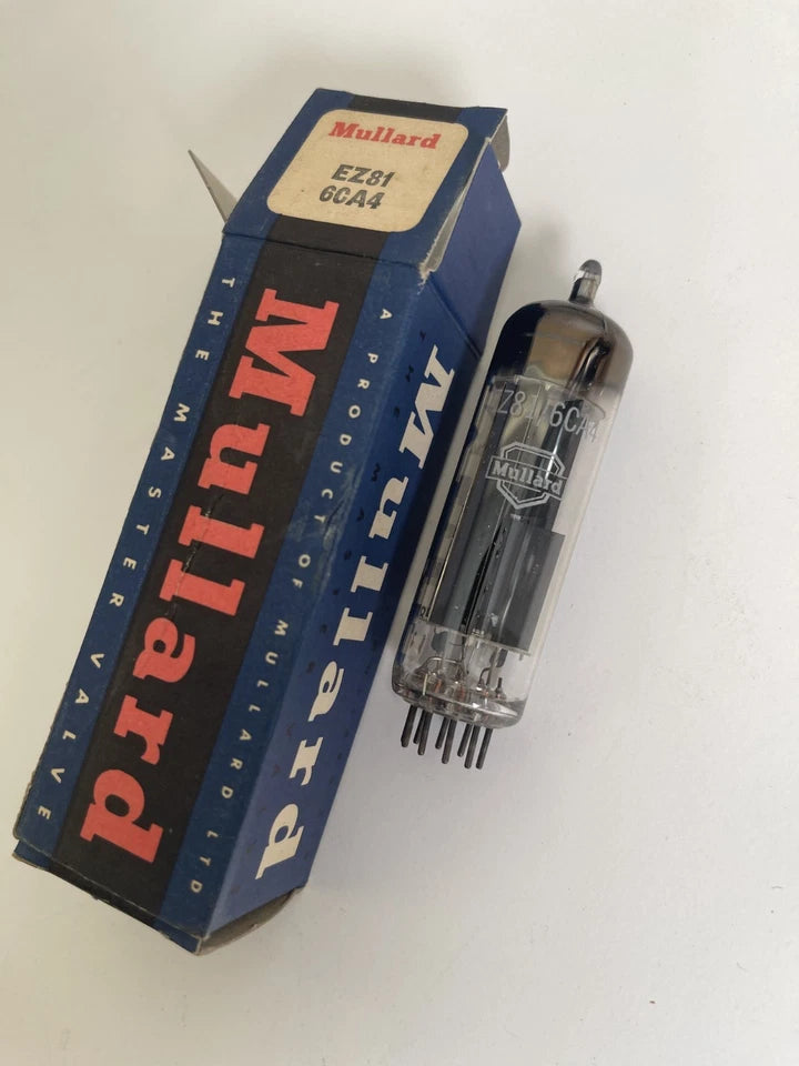 NOS Mullard EZ81 6CA4 Square Getter Rectifier Tube England